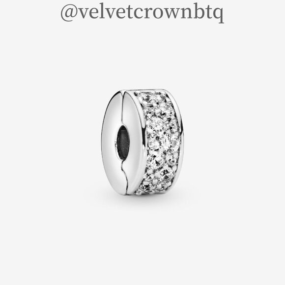 Pandora Clear Pavé Clip Charm - Picture 1 of 6